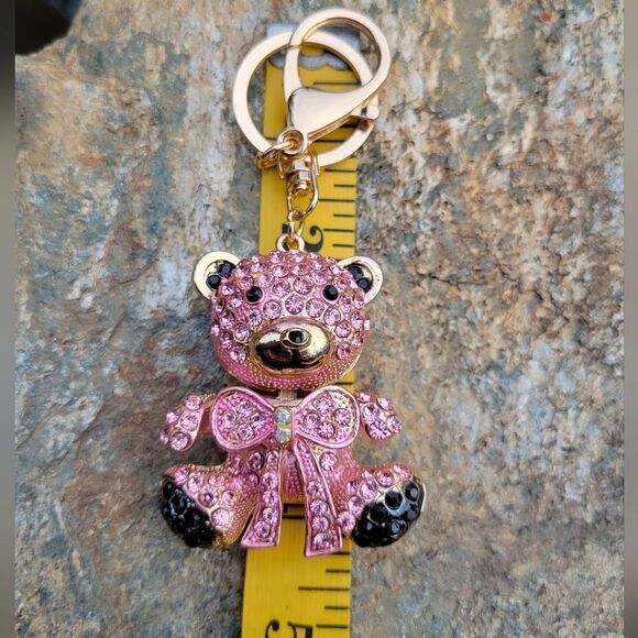Pink Crystal Koala Bear Keychain - Picture 5 of 6